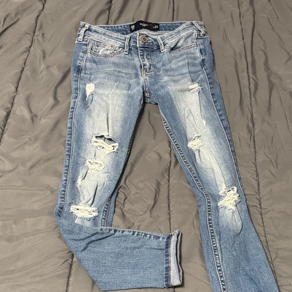 Hollister Light Blue Distressed Skinny Jeans